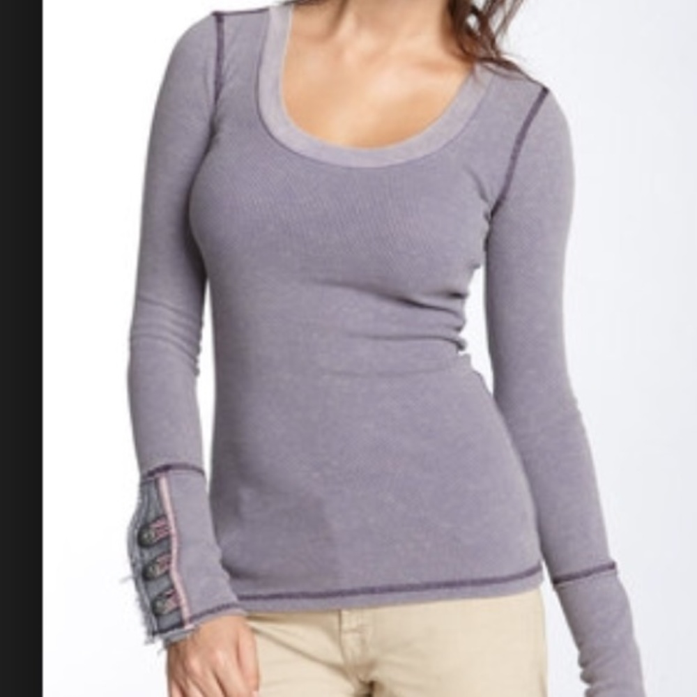 Free People Motor Cuff Thermal Henley